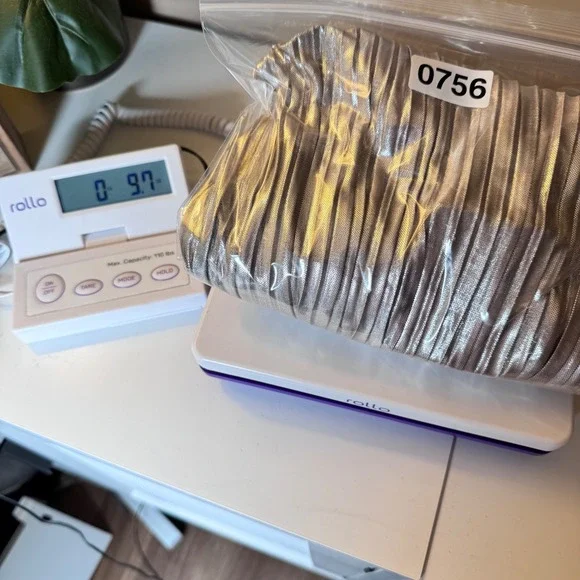 THML NWT Metallic Silver Pleated Midi Skirt Womens Size M Holiday Party Lined - Picture 8 of 8